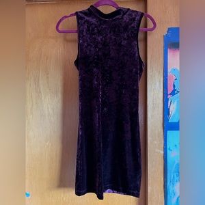 Crushed Velvet Turtle Neck Dress
